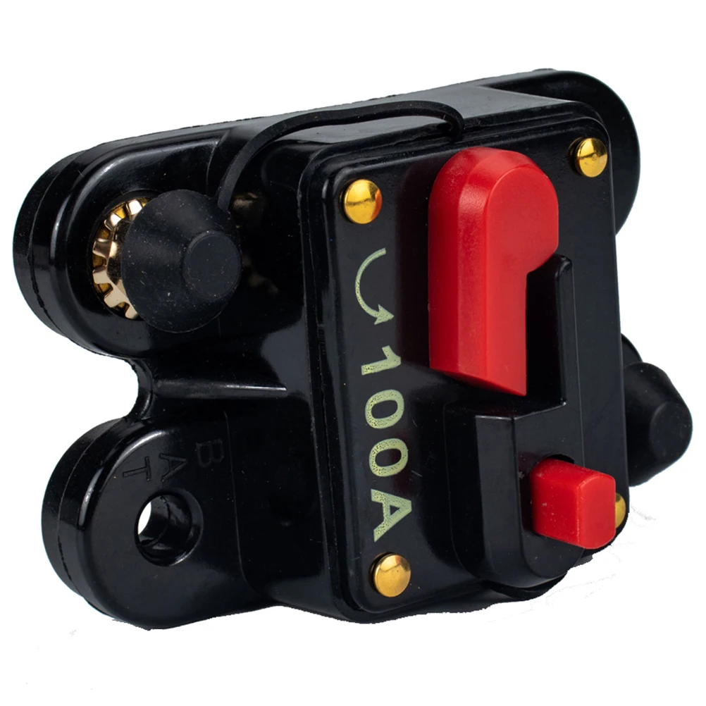 

12V 24V Car Circuit Breaker 100A Self Recovery Fuse Holder Stereo Amplifier Refit High Current Switch Relay Protection