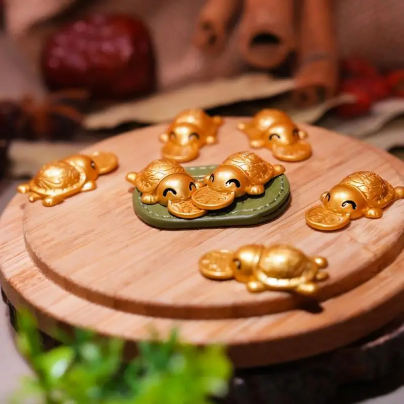 Fengshui Healthy Turtle Wallet Charm Money-biting Turtle Ornaments Decor With 
