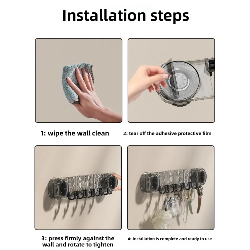 

2PCS Powerful Suction Seamless Sucker Hook Multi-Purpose Waterproof Bathroom Hooks Reusable Detachable Shower Wall Hanger