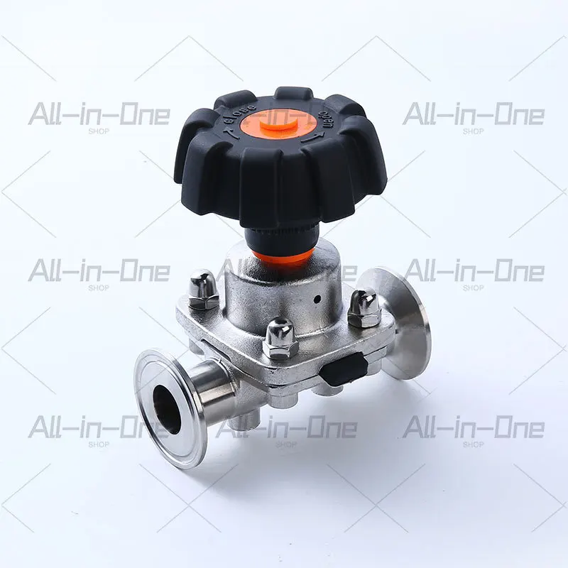 Stainless Steel Sanitary Diaphragm Valve, Clamp Weld Quick-Install Manual Straight-Through Chuck Valve