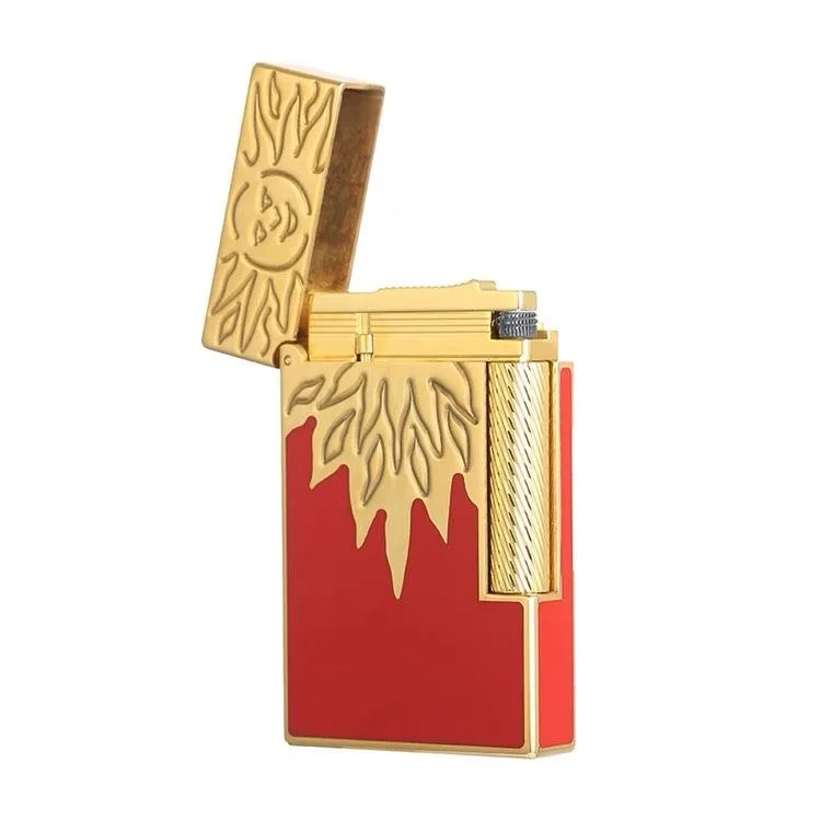 S.T. Dupont Limited Edition Sunburst Gold and Red Lighter Collection