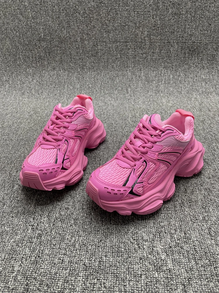 

Повседневные женские дышащие кроссовки на толстой подошве с увеличенной высотой, в стиле «папины кроссовки», модные спортивные, на плоской резиновой подошве, с круглым носком