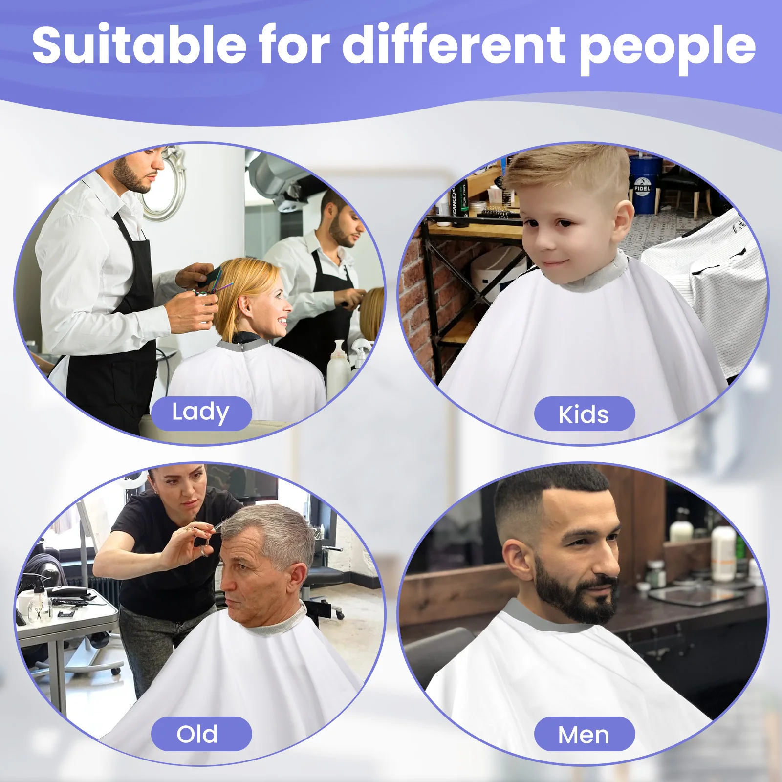 FnLune black white Silicone Scarf Antistatic Hairdresser Apron Cutting Cape Hair Salon Gown Apron Shop Barber Apron Accessories