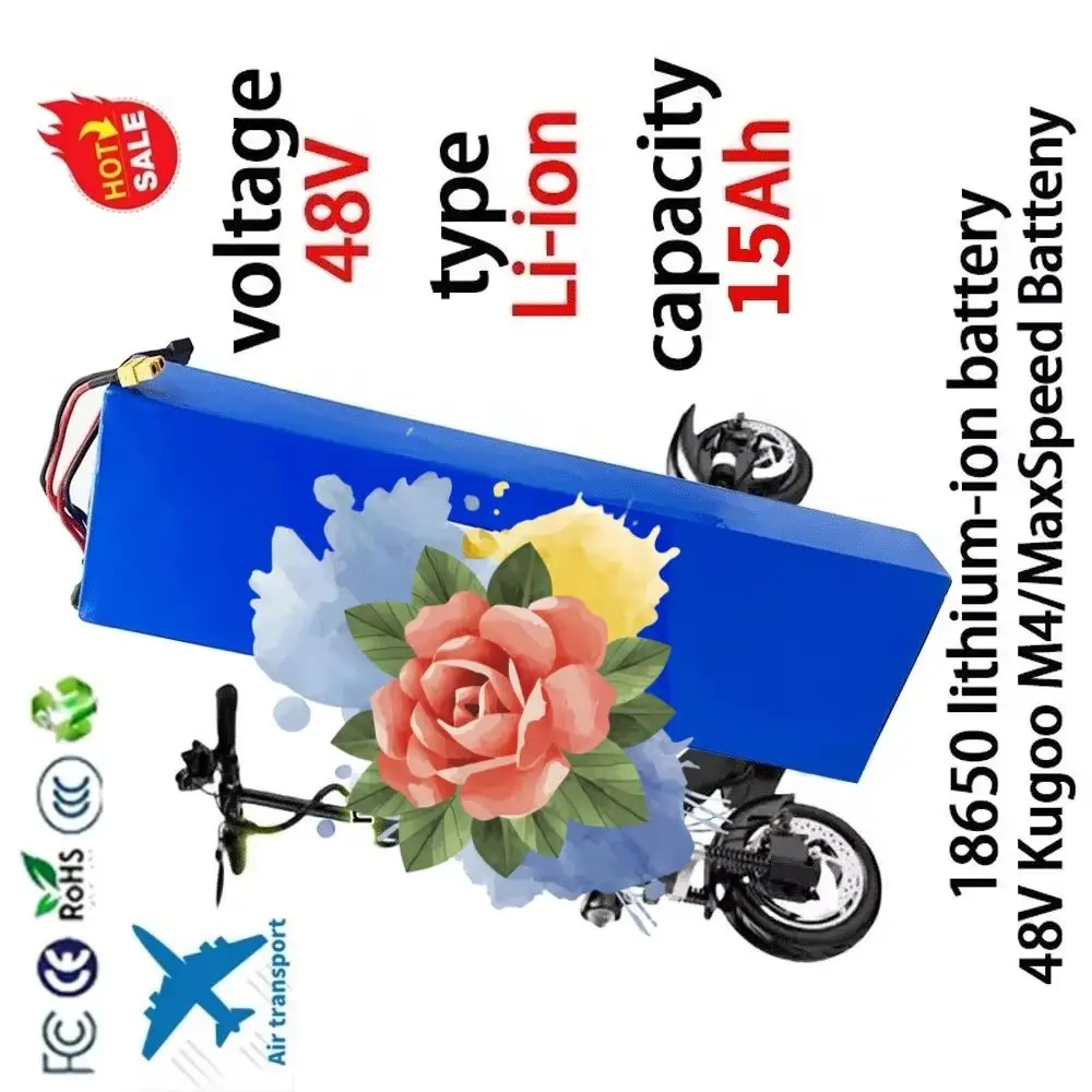 

18650 Lithium ion 13S4P 48V 15Ah 2000watt Battery Pack for Kugoo M4/M4Pro/ M5/M5Pro Electric Scooter Battery Pack