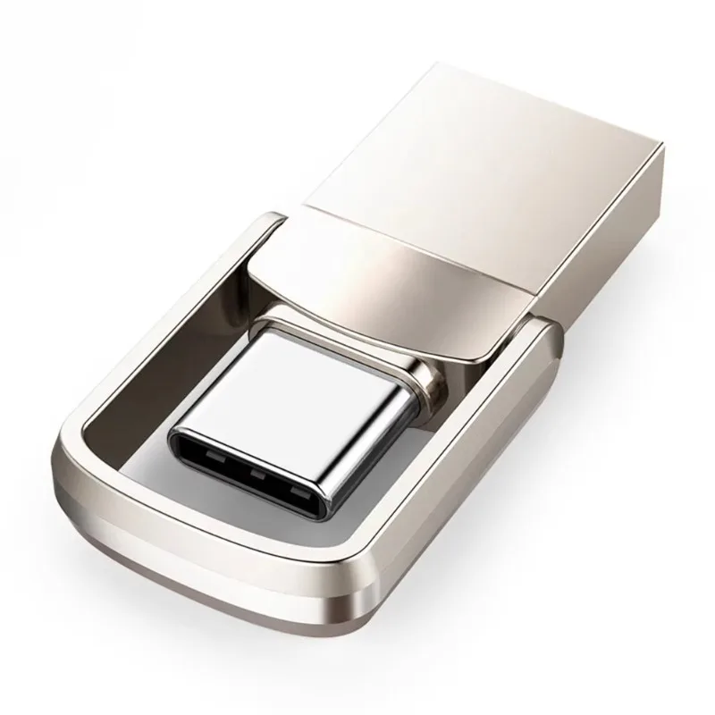 Mini Metal OTG Type-C Flash Drive New Stick Shape USB 2.0 3.0 Pen Drive 4GB 128GB 256GB Portable Dual Plug Memory Storage U Disk