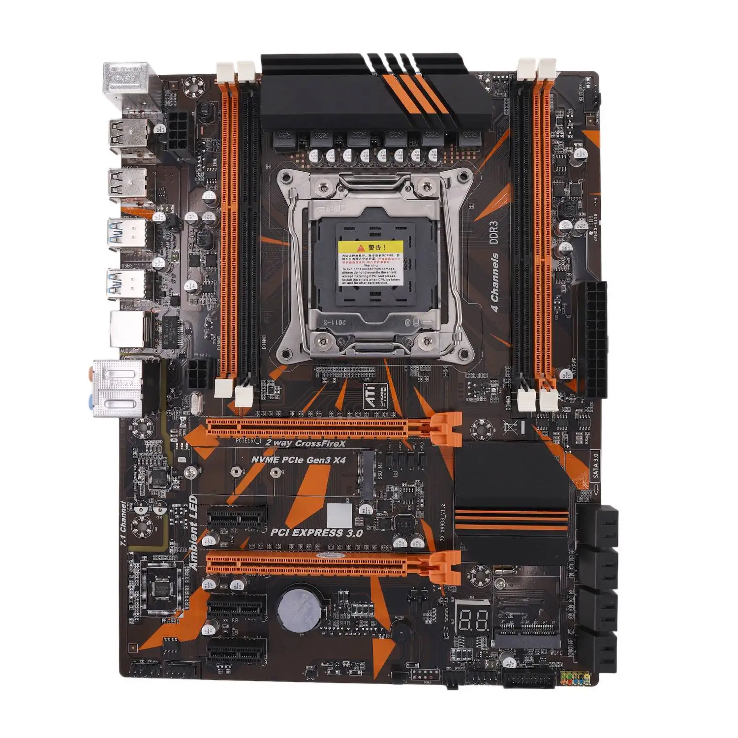 

X99 LGA2011-3 ATX Motherboard 4 Channels DDR3 32G RAM NVME SSD M.2 USB 3.0 SATA 3.0 PCIE 16X for Intel I7 E5 CPU