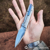 CRETACE DUKE Series Original High End TC4 Titanium Folding Blade Pocket Knife N690 Blade Collapsed EDC Self Defense Pocketknife