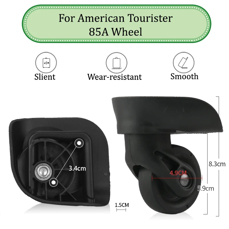 For American Tourister 85A Universal Luggage Wheel Mute Wear-resistant Push-pull Smooth Luggage Replacement Accessories Wheels