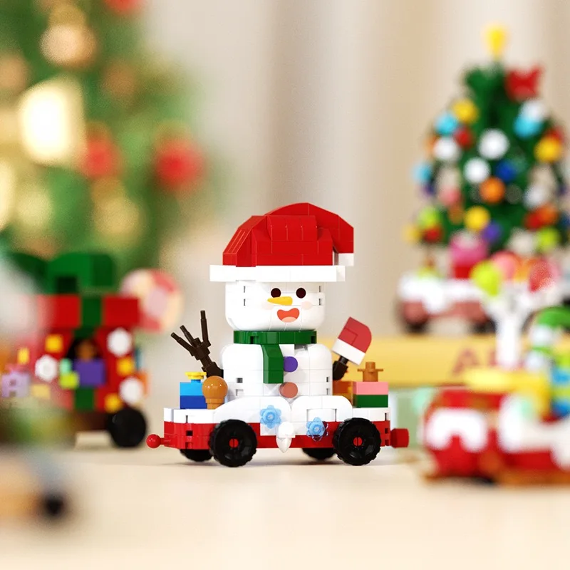 2025MOC Nieuwjaar Kerstvakantie Treinset Snoephuis Kerstboom Model Bouwstenen Onderwijs DIY Speelgoed Kinderen Geschenken