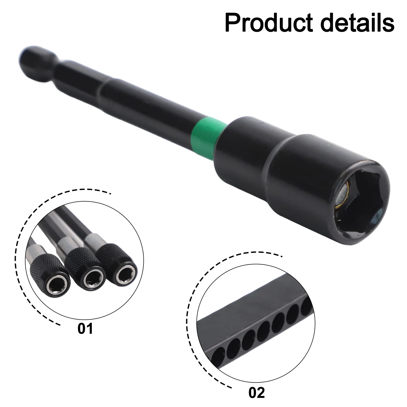 

For Carpentry Hex Nut Driver Set Drill Adapter Drill Bit Extension Bit Length 60 100 150mm Chrome Vanadium Steel