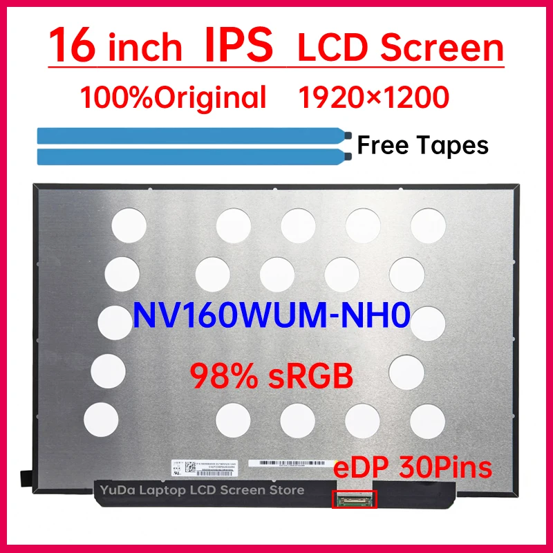 

16.0 inch IPS Laptop LCD Screen NV160WUM-NH0 For Huawei Matebook D16 2020 RLEF-16 Replacement Display Panel 1920x1200 eDP 30pins