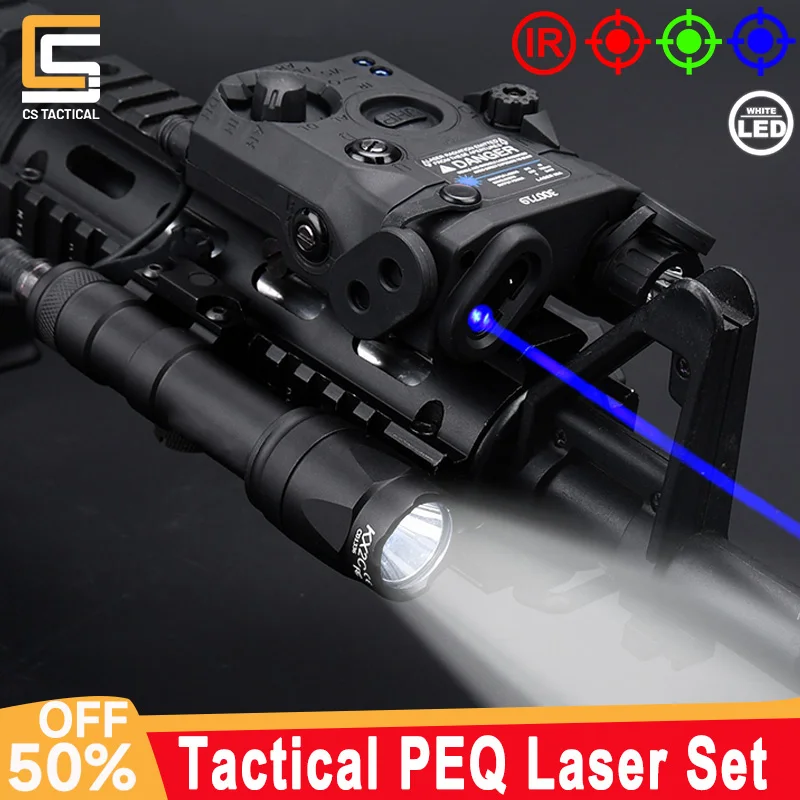 

WADSN Tactical UHP LA PEQ-15 Red Green Blue Laser IR Light M600 M600C Flashlight White Light Fit 20mm Rail Airsoft Accessories