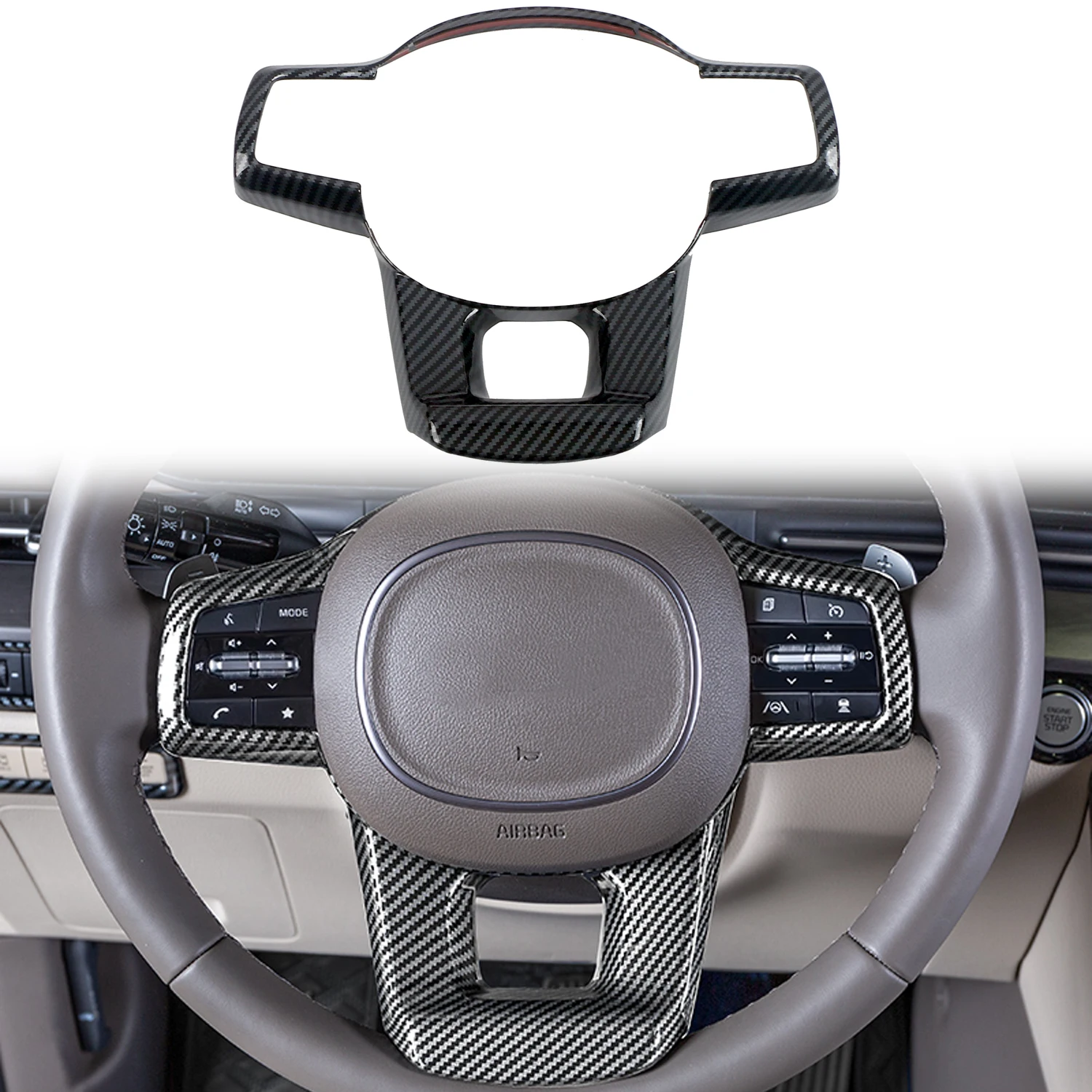 

Автомобильные аксессуары для Kia Carnival 2021 2022, украшение рулевого колеса из АБС-пластика, отделка