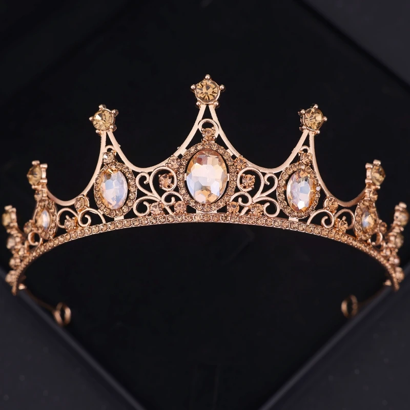 Baroque Crystal Tiaras And Crowns Party Rhinestone Prom Diadem Crown For Women Bridal Wedding Hair Accessories Jewelry Crown image 4