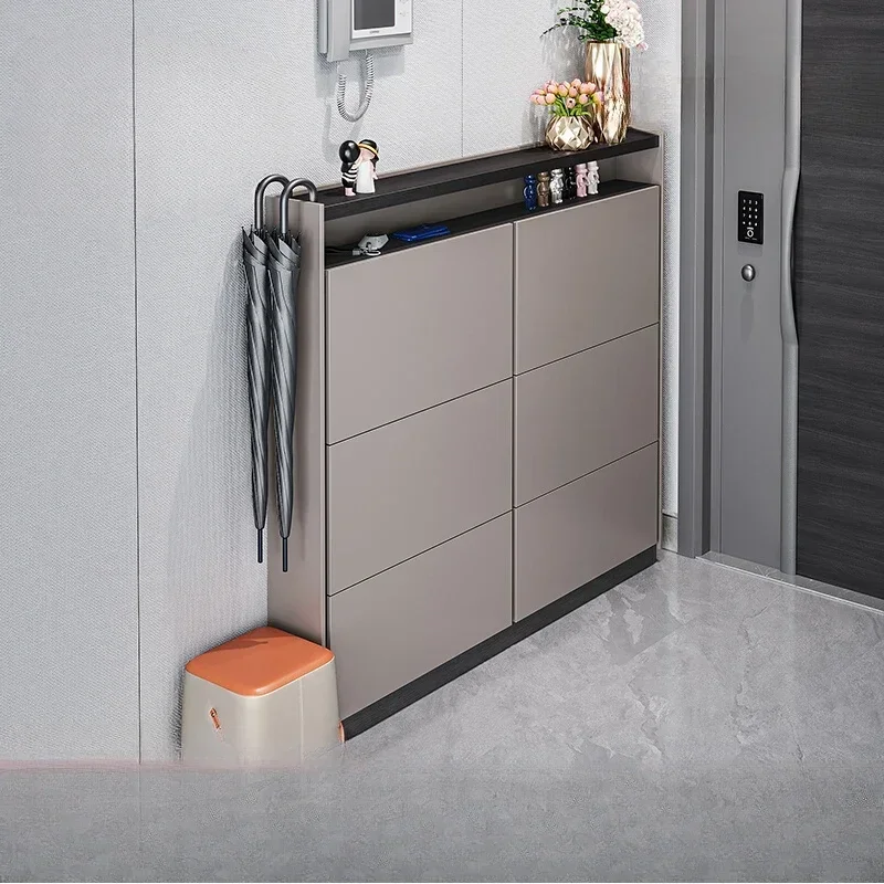 

Modern ultra-thin shoe cabinet door household large-capacity door simple light luxury tipping bucket entrance cabinet 17cm