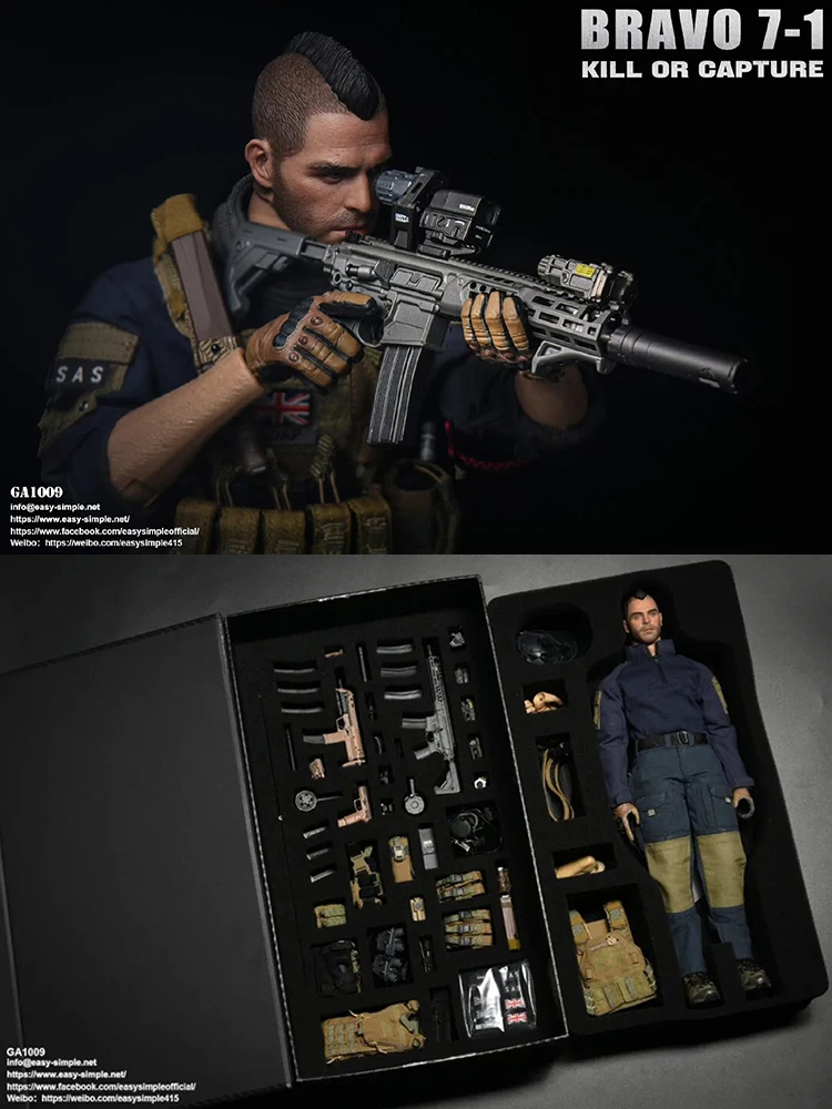 EASY&SIMPLE ES GA1009 1/6 BRAVO7-1 Military Cloth Action Figure Kill Or Capture Tatical Series Collectible 12“ Soldier Model