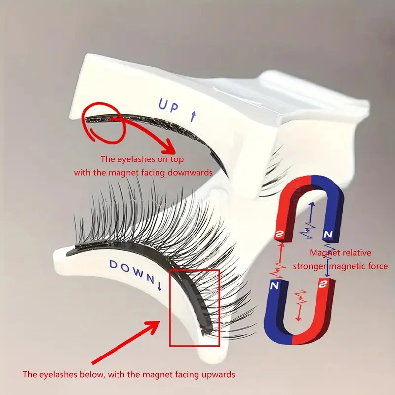Juego de pestañas magnéticas fáciles de usar: pestañas postizas reutilizables e impermeables, sin necesidad de pegamento, crea un aspecto natural y espectacular, perfecto para uso diario y fiestas