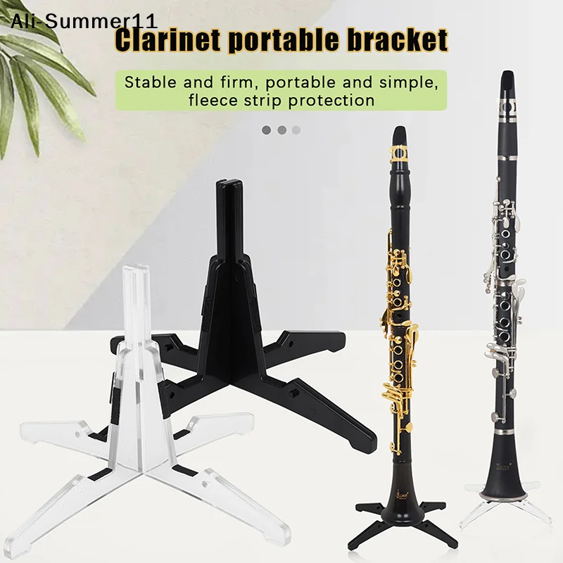【A6L】Klarinetten-ABS-Ständer, faltbarer vierbeiniger Ständer für Klarinette, Oboe, Saxophon, Flöte, Holzblasinstrumente, Zubehör