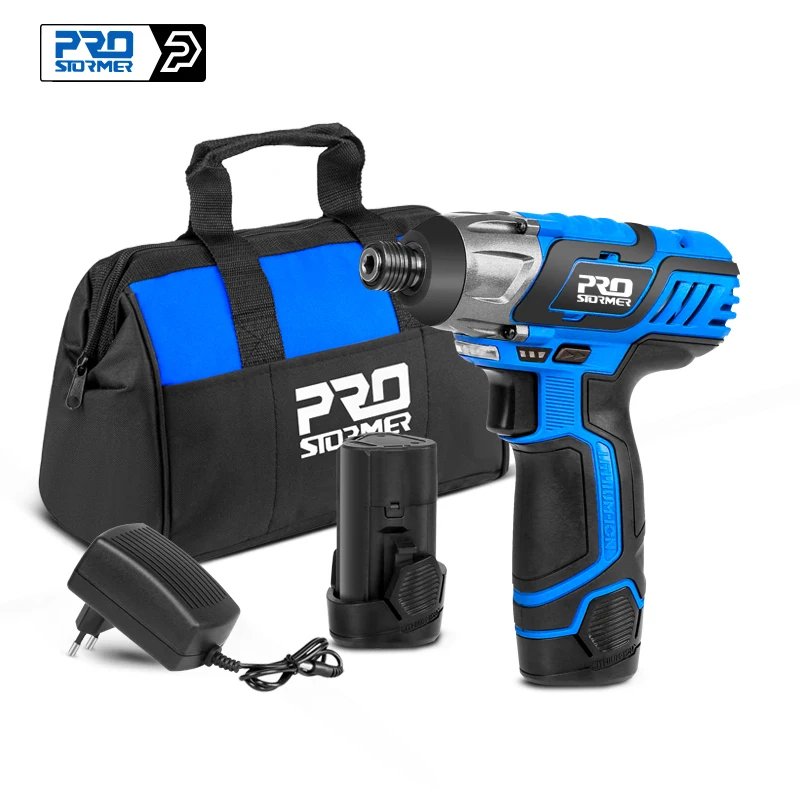 12V Electric Screwdriver 100NM Cordless Drill Screw 2000mAh Battery Rechargeable Driver Hexagon Power Tools by PROSTORMER