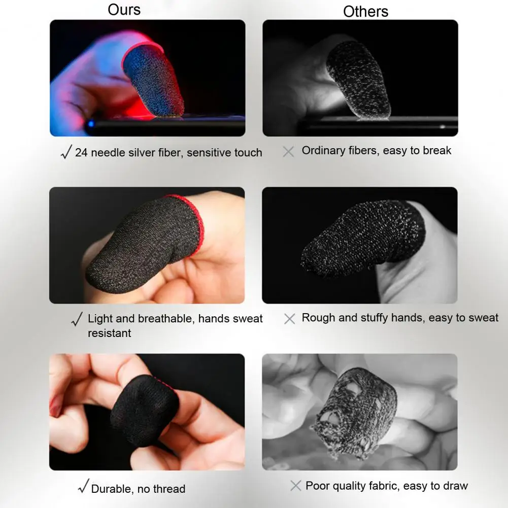 Тонкие мягкие чехлы для пальцев игровые Чехлы для пальцев улучшают игровые ощущения с тонкими рукавами для пальцев высокоточные противоскользящие Чехлы для мобильных телефонов