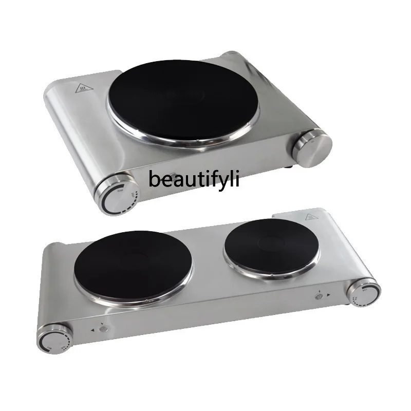 ダブルヘッド電気加熱ストーブ、家庭用調理ガラスポット沸騰水