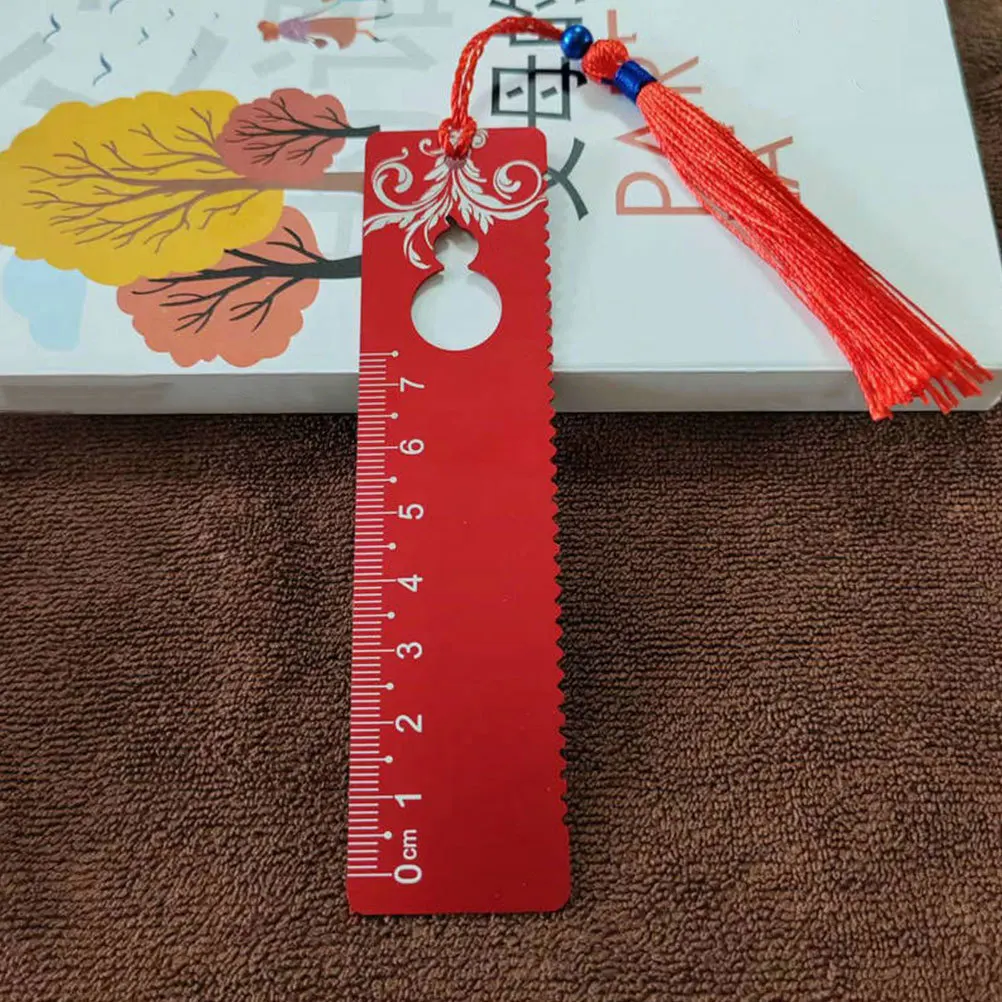 

3Pcs Hollow Gourd Tassel Bookmark Ruler Chinese Style Metal Bookmarks Reading Accessories Book Markers for Men Women
