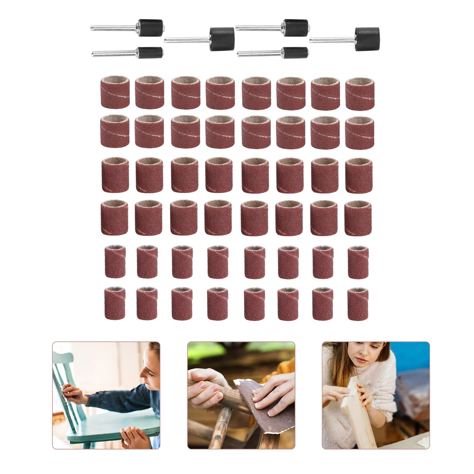

66Pcs Sanding Drum Set with Mandrels and Bands Fit All Rotary Tools Ideal for Carving Etching Grinding Wood Stone Glass