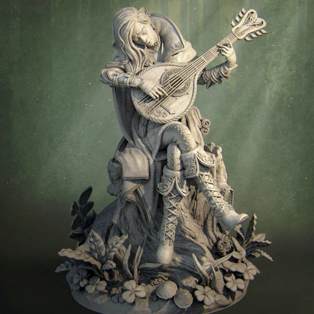 Lisa the Bard 75mm Resin Figure Model Kit 1/24 Scale Models Unpainted Kits Diy Toys Hobbies Plastic Model A391