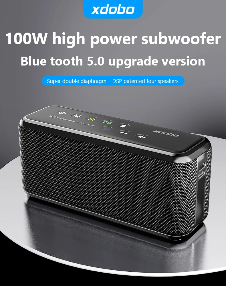 XDOBO X8 MAX 100W High Power Bluetooth Speaker 20000mAh Wireless Subwoofer Deep Bass EQ Power Bank For Outdoor Camping Stage