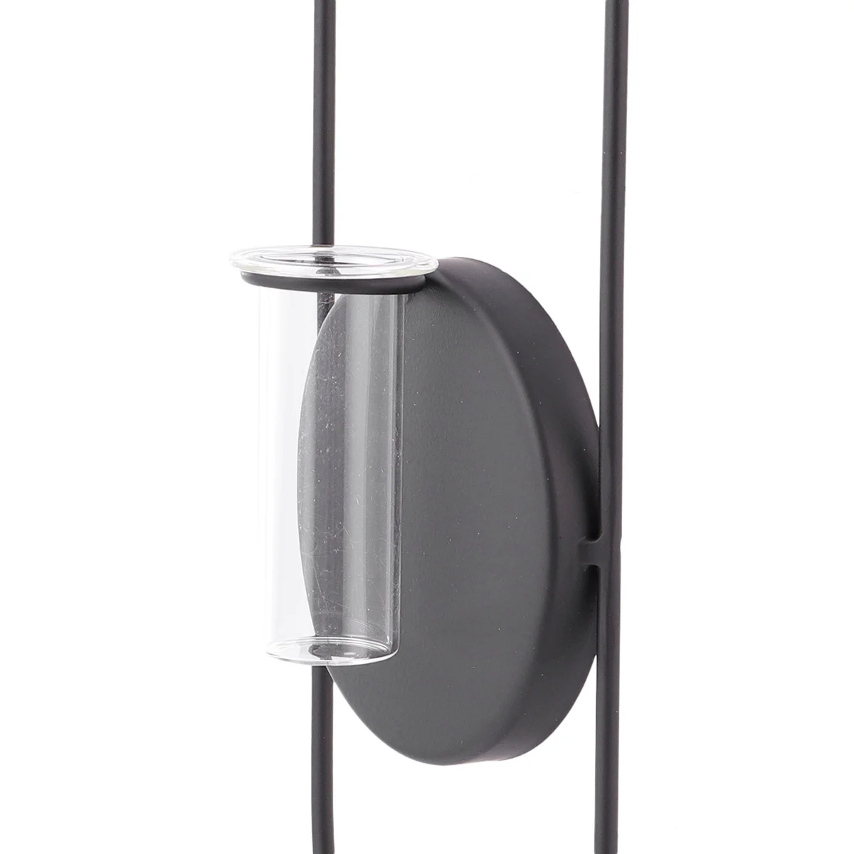

Oval Wall Mounted Candlestick Matte Black Iron Hanging Holder Flower Arrangement Wall Sconce Decorative Indoor Outdoor