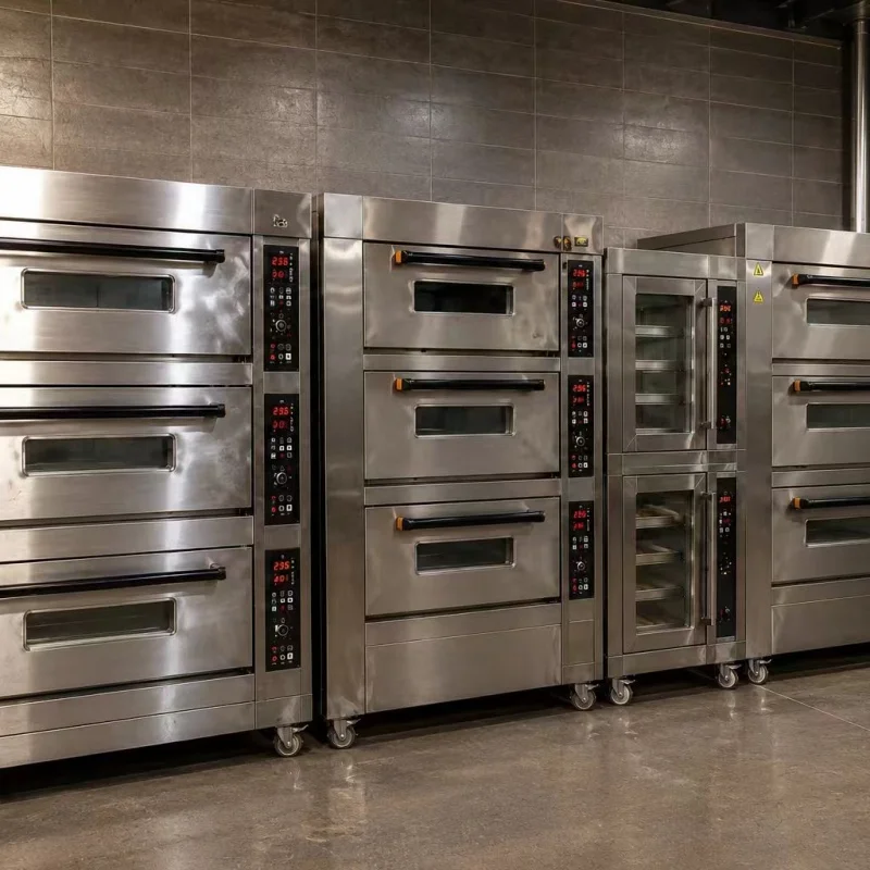Commercial Gas Electric Deck Oven Bakery Equipment 1 2 3 4 Deck Bread Cake Pizza Baking Oven With Steam