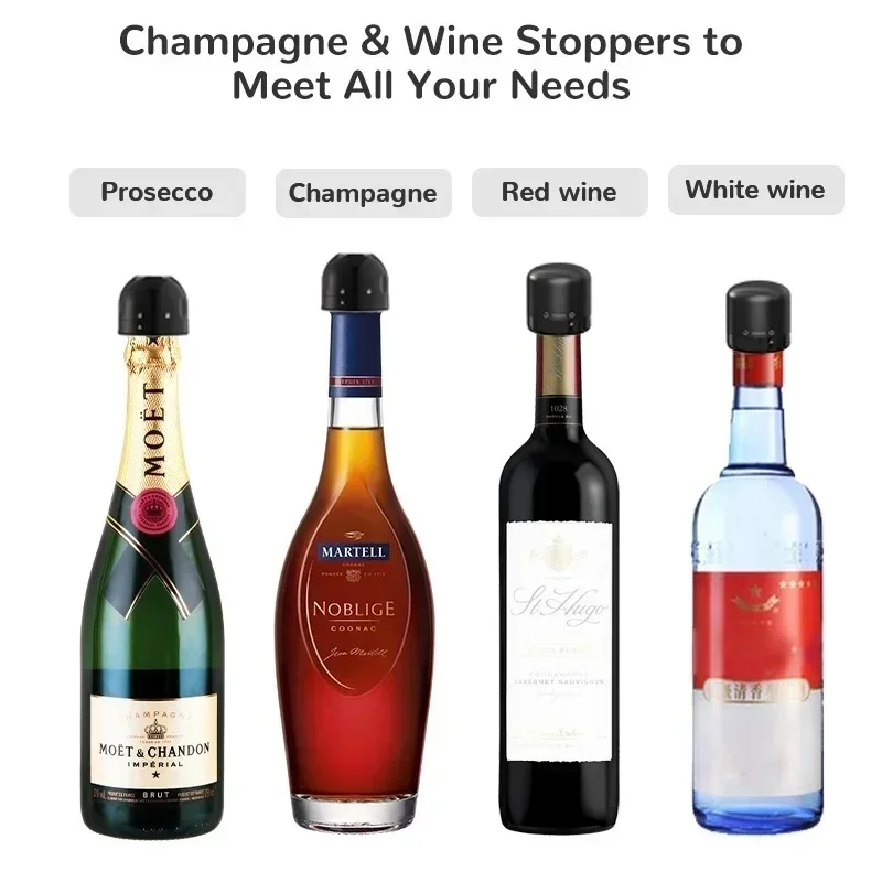 1-4PCS Vacuum Red Wine Bottle Cap Stopper Silicone Sealed Champagne Bottle Stopper Vacuum Retain Freshness Wine Plug Bar Tools
