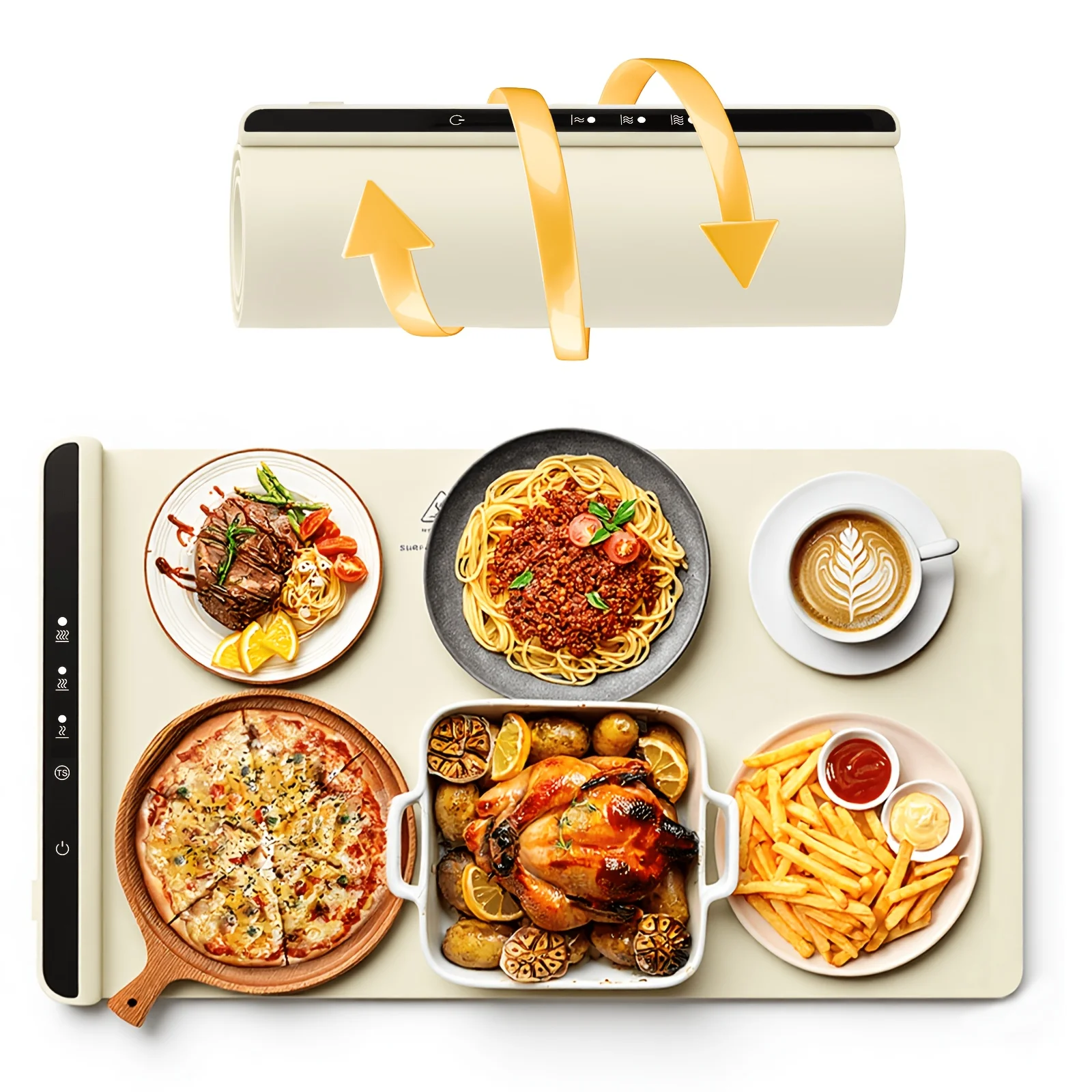 

Extra-Large 26"x15" Electric Food Warming Mat – Fast-Heating Silicone Surface for Chafing Dishes & Buffet Trays | Portable Countertop Warmer with 3 Adjustable Heat Levels | Includes Black Storage Bag | Safe, Stable, and Easy to Use for Parties, Gatherings