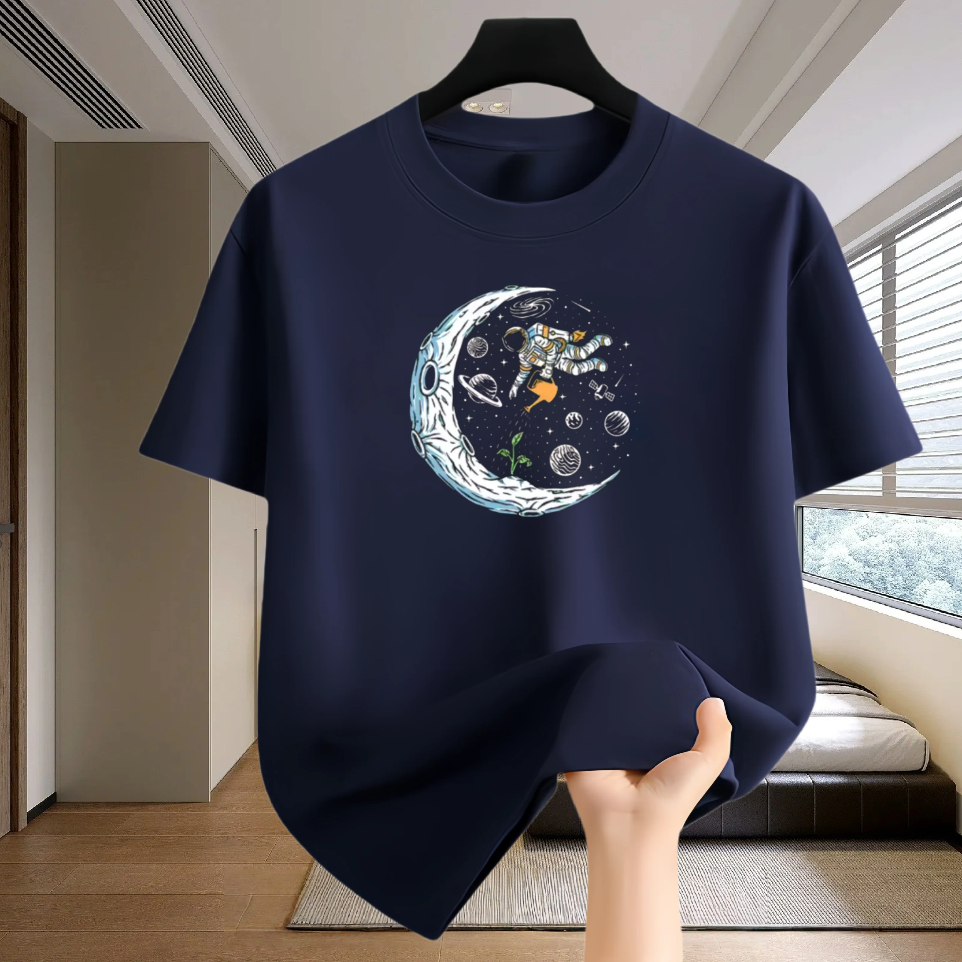 New Men‘s Running T-shirt Spring / Summer Thin Top Trend curve printing Quick Dry Short Sleeve Breathable Fitness Sports T-shirt