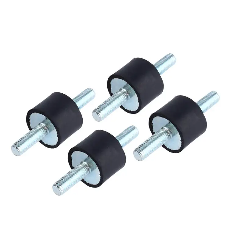 Isolatori vibranti in gomma con filettatura maschio da 4 pezzi, supporti antiammortizzatori M3 M4 M5 M6 M8 M10 per pompa, auto, barca, macchina CNC
