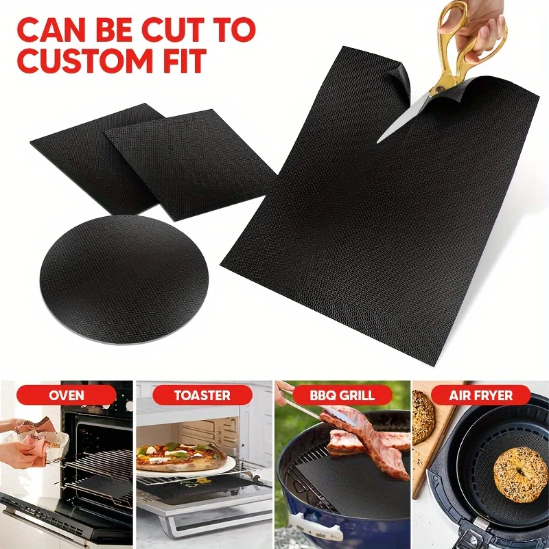 Oven Liners for Bottom Reusable Anti Dirt Protection Pad Heat Resistant Oven Microwave Lining Kitchen Tools For Barbecue Cooking - view 4