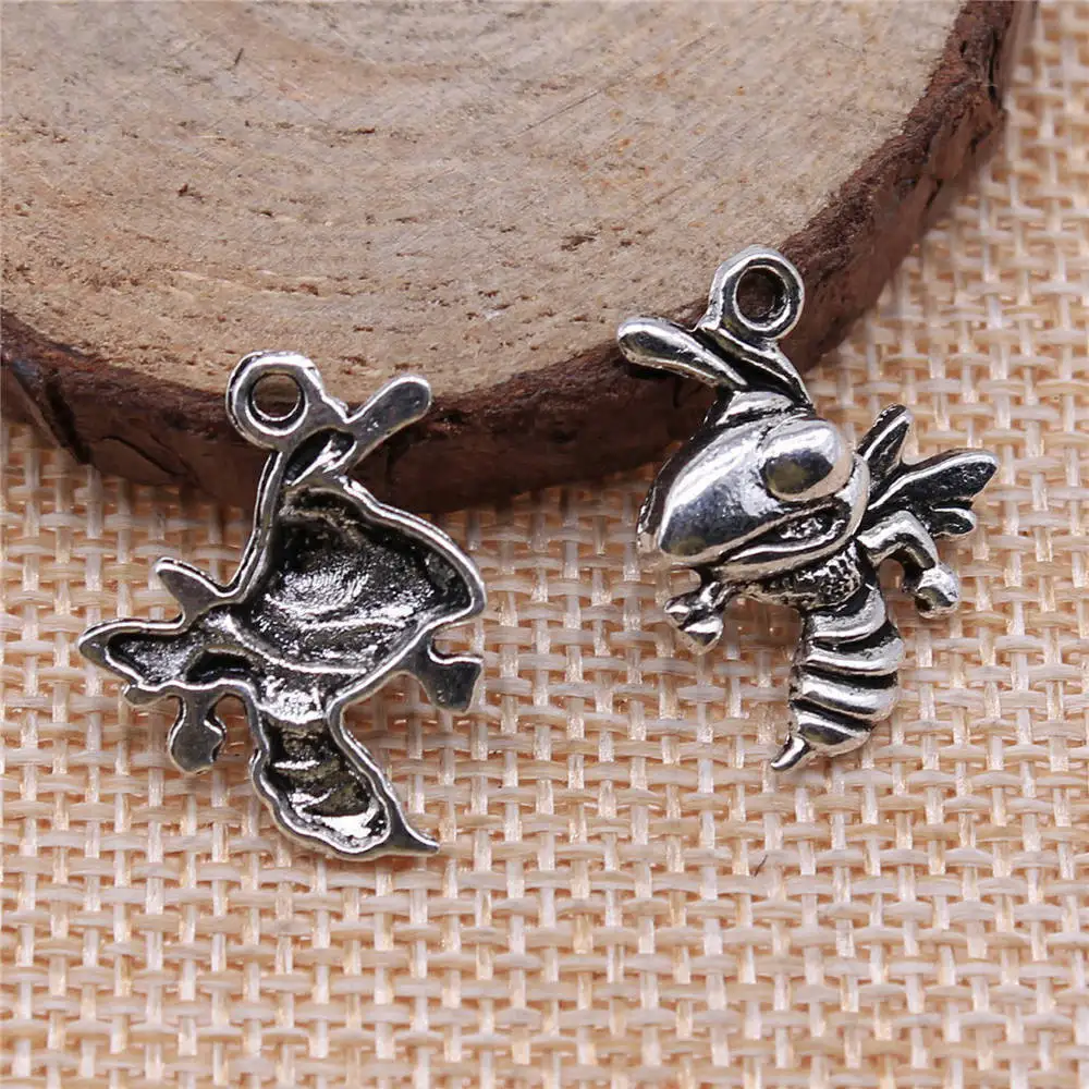 Car Pendant Cute Bee Charms Jewelry Tools 21x17mm 20pcs