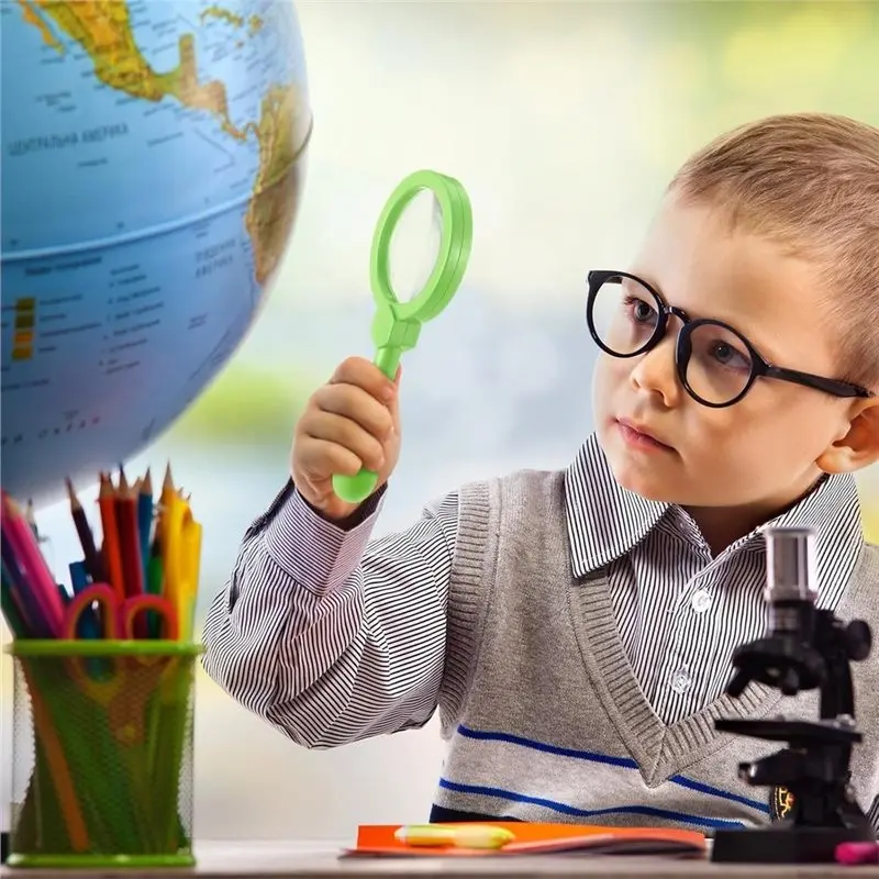 ABYN-12 Pcs Magnifying Glass For Kids Shatterproof Magnifier Handheld For Observation Classroom Autistic