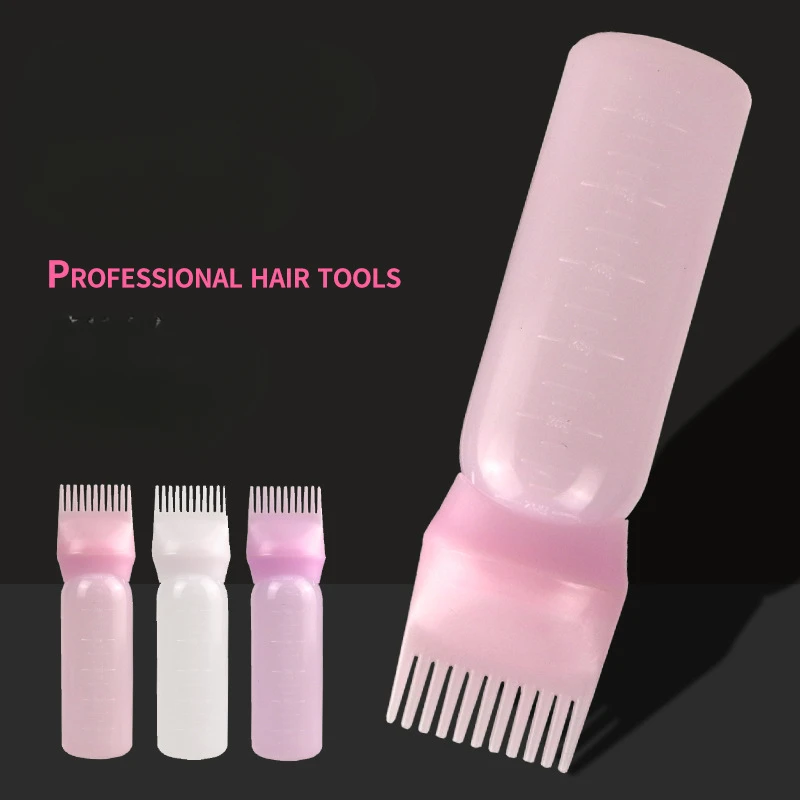 3 Colors Hair Oil Applicator Bottle Professional Hairdressing Dyeing Comb Bottles Barbershop Hairdresser Coloring Supplies 170ml