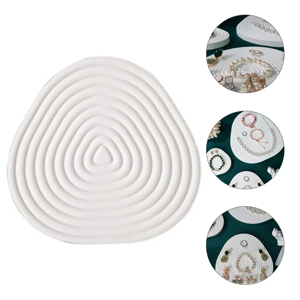 

1Pcs Plaster Jewelry Storage Tray Delicate Desktop Organizing Tray Multi-Functional Jewelry Display Sundries Storage Plate
