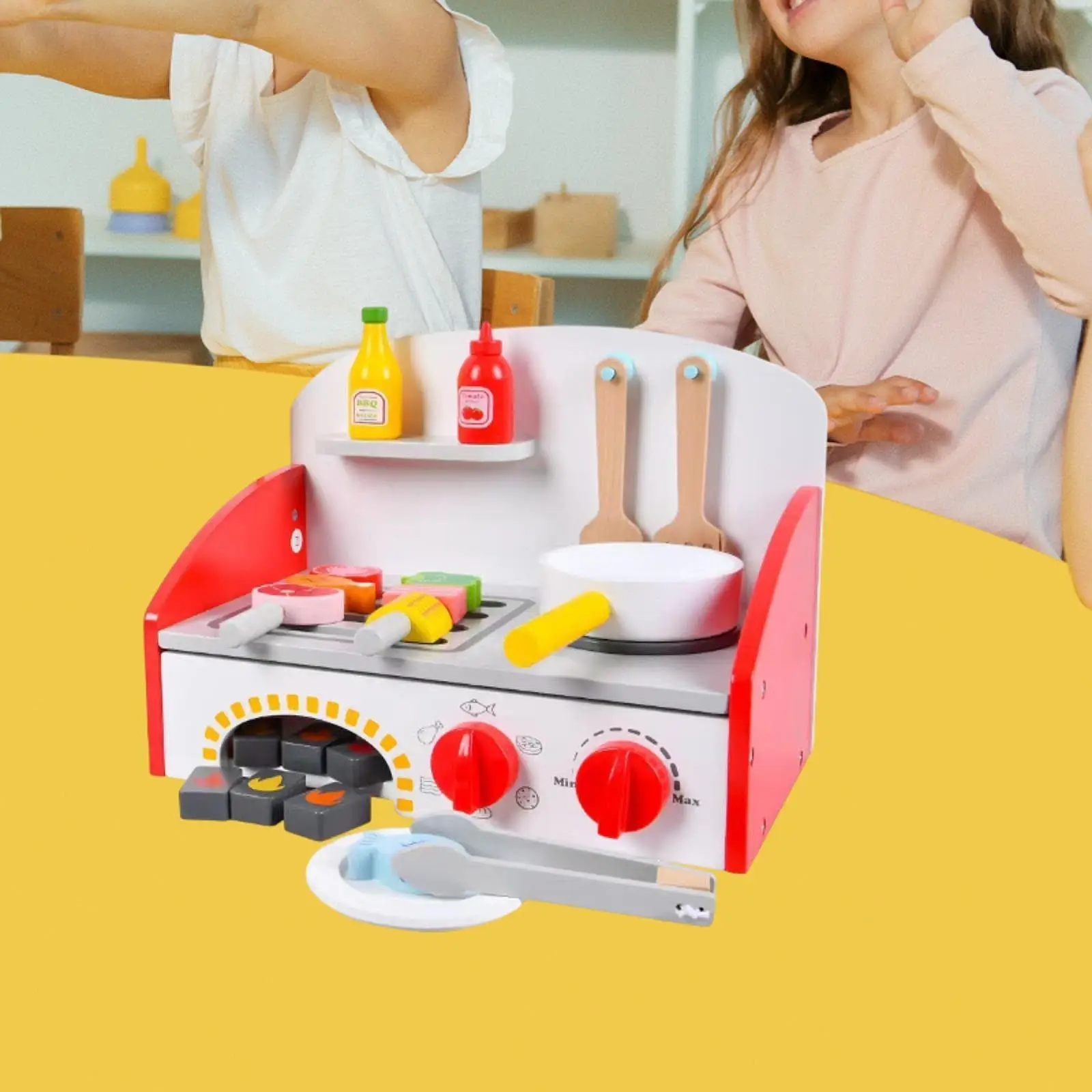 Jouet de barbecue en bois pour enfants, jeu de simulation amusant, cadeaux d'anniversaire