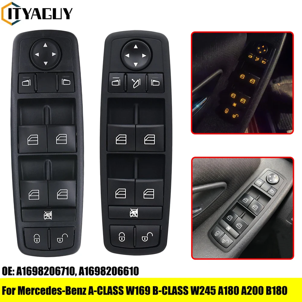 A1698206710 A1698206610 Electric Power Window Switch Button For Mercedes Benz B-Klasse W245 A-Klasse W169 1698206610  1698206710