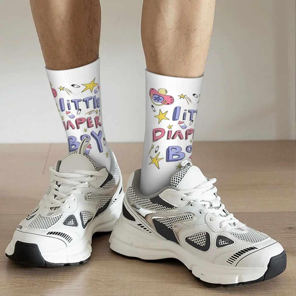 Little Diaper Boy Abdl Socks Harajuku Super Soft Stockings All Season Long Socks Accessories for Unisex Christmas Gifts