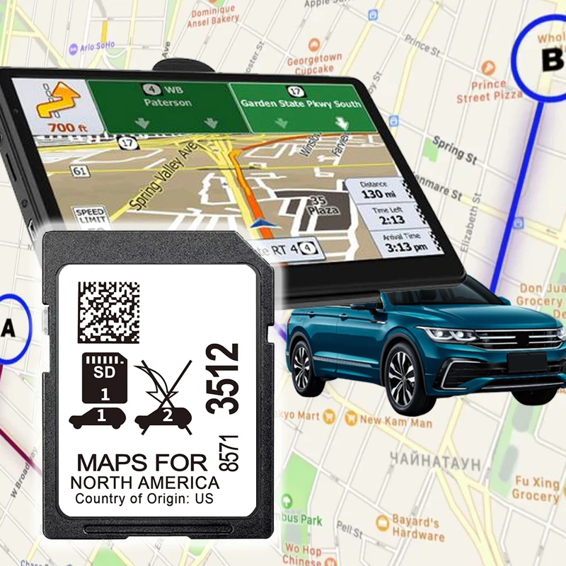 for GMC Acadia Canyon Sierra Terrain Yukon Car Media Upgrade Canada USA Mexico Maps Navigation SD Card 32GB 2024 Version