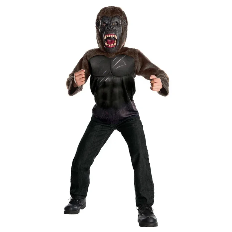 Purim King Kong เครื่องแต่งกายคอสเพลย์เครื่องแต่งกายกอริลลาเด็ก Bigfoot ชุดฮาโลวีนเครื่องแต่งกายสําหรับเด็กสัตว์ประสิทธิภาพชุดเวที