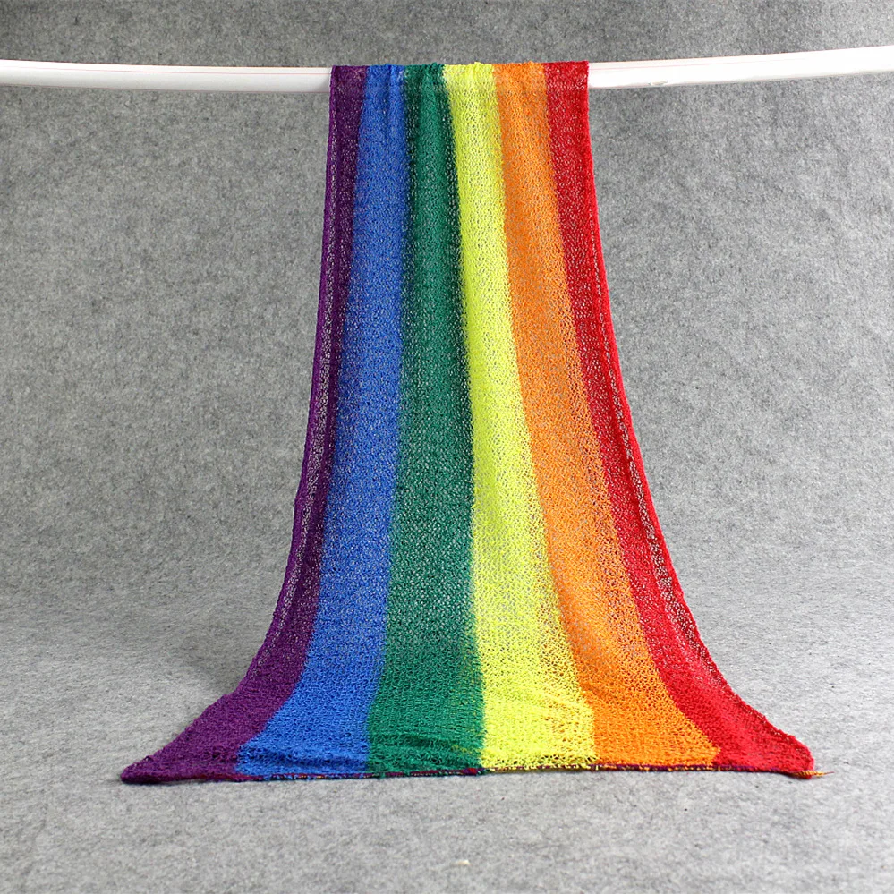 Stretch Newborn Rainbow Wraps Swaddling Baby Photography Props Photo Shooting Accessories Photograph Studio Blanket Backdrop