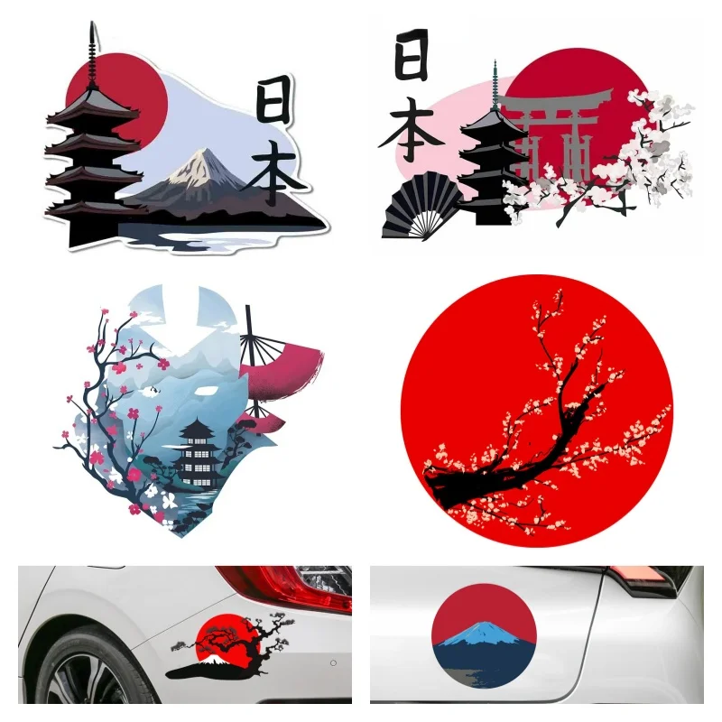 

Car Stickers Creative Stickers Japanese Landscape Silhouette Comic Decal Anti Scratch Sticker Bumper Yacht Vinyl Stickers