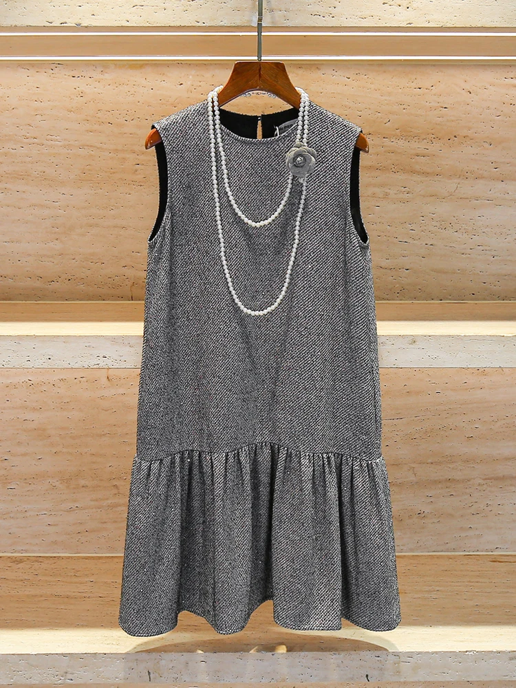 

South Oil High-End Women's Summer 2025 Vintage Glitter Svel Vest Dr Women's Faion Commute Simple High Waist Medium...