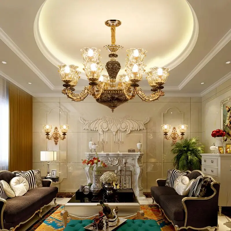 Hotel Lobby Luxury Crystal Chandeliers Modern Minimalist Lights Creative Personality Ceramic Luminaire Hall Lighting Fixtures