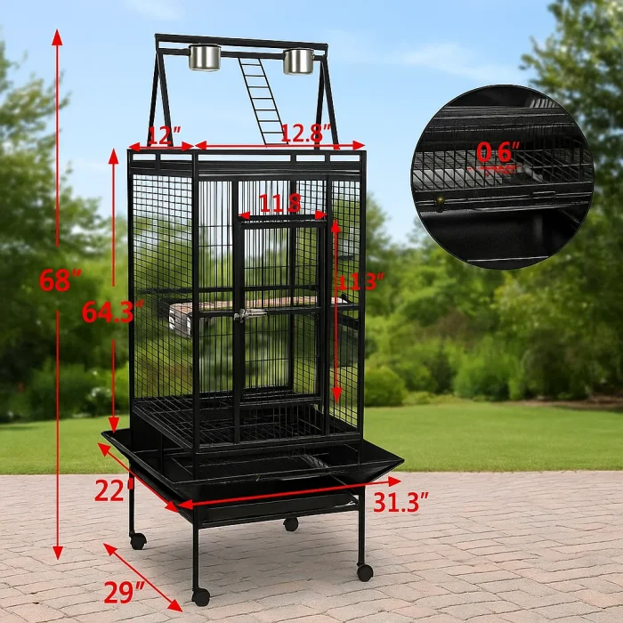 2026 Stainless Steel Carbon Bold Bird Cage Outdoor Macaw Cage Large Bird Cage Bird House For Pet Supplies